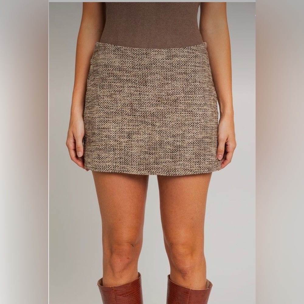 The Limited size 0 tweed brown lined mini skirt